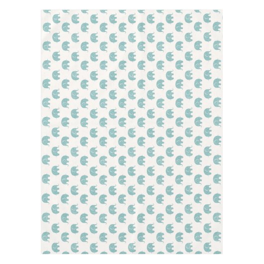 Nappe Motif mignon turquoise d'éléphant (Devant)