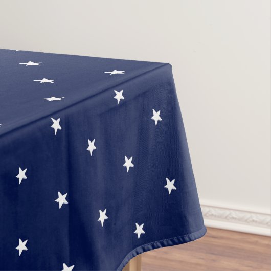 Nappe Motif moderne Dark Navy bleu étoiles blanches (In Situ)