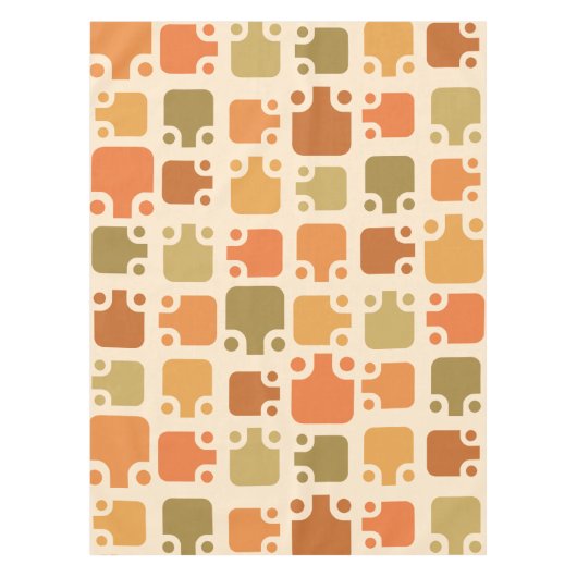 Nappe Motif moderne du milieu du siècle Ochre (Devant)