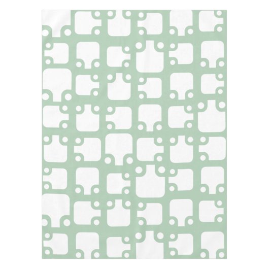 Nappe Motif moderne du milieu du siècle Sage Green 2 (Devant)