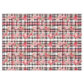 Nappe Motif moderne Tartan Rouge Floral (Devant (Horizontal))