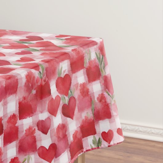 Nappe Motif moderne Tartan Rouge Floral (In Situ)