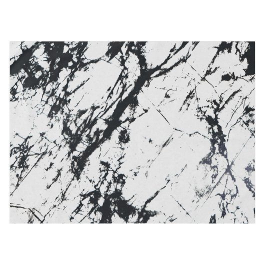 Nappe Motif moderne unique en marbre noir blanc marbré p (Devant (Horizontal))