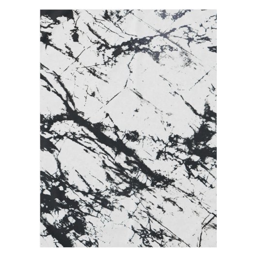 Nappe Motif moderne unique en marbre noir blanc marbré p (Devant)