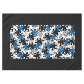 Nappe Motif Mosaic Geckos - bleu noir blanc gris (Devant (Horizontal))
