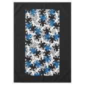 Nappe Motif Mosaic Geckos - bleu noir blanc gris (Devant)