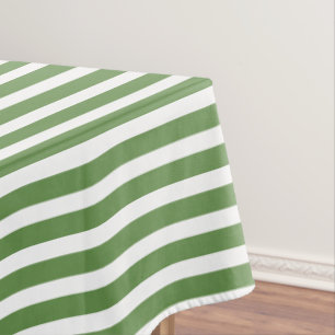 Nappe Motif Moss Green/White Simple Stripes