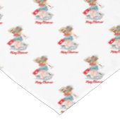 Nappe Motif motoneige rouge blanc Joyeux Noël (Angle)