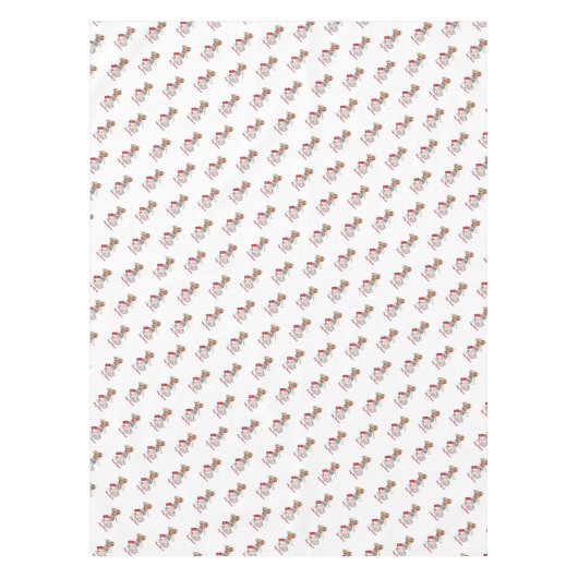 Nappe Motif motoneige rouge blanc Joyeux Noël (Devant)