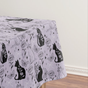 Nappe Motif mystique de chat noir et papillon Cuisine