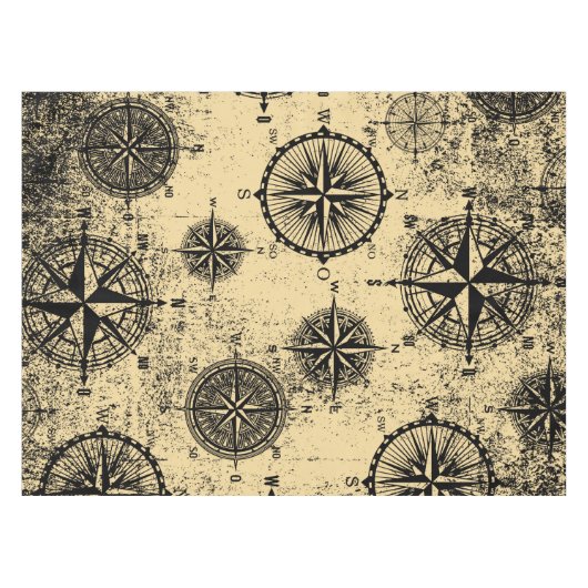 Nappe Motif nautique vintage (Devant (Horizontal))