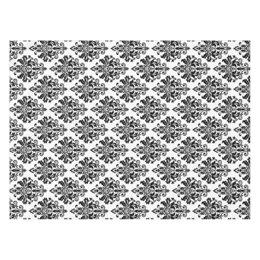 Nappe Motif noir et blanc élégant de damassé (Devant (Horizontal))