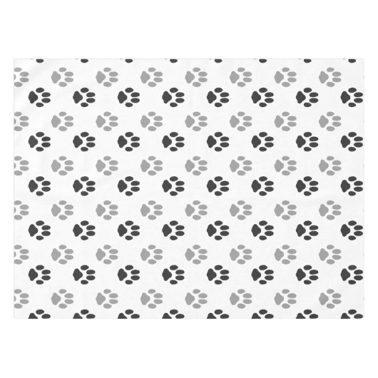 Nappe Motif noir et blanc mignon d'empreintes de pattes (Devant (Horizontal))