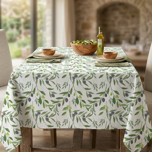 Nappe Motif olive aquarelle