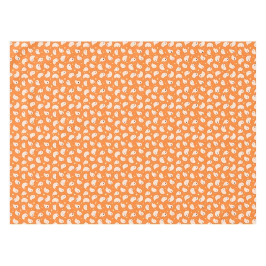 Nappe Motif Orange Ghost Doodle (Devant (Horizontal))