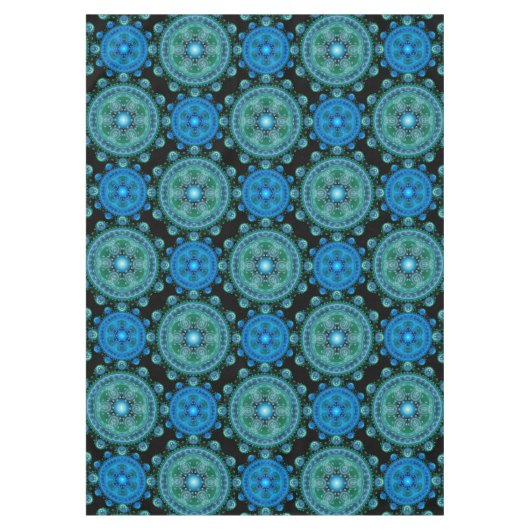 Nappe Motif oriental bleu fractal (Devant)
