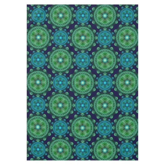 Nappe Motif oriental vert fractal (Devant)