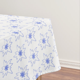 Nappe Motif Outline Edelweiss bleu et blanc