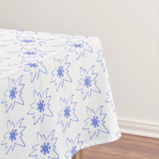 Nappe Motif Outline Edelweiss bleu et blanc (In Situ)
