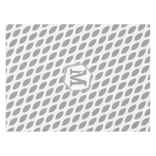 Nappe Motif ovale Abstrait Monogramme personnalisé (Devant (Horizontal))