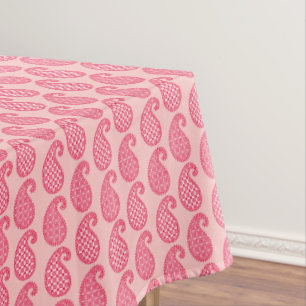 Nappe Motif Paisley, nuances de corail rose