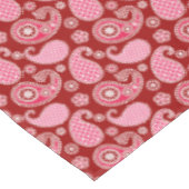 Nappe Motif Paisley, rouge foncé, rose et blanc (Angle)