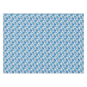 Nappe Motif Paisley, tons bleu sur blanc (Devant (Horizontal))