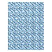 Nappe Motif Paisley, tons bleu sur blanc (Devant)
