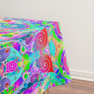 Nappe Motif Peint À La Main Et Numériquement Art 22