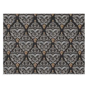 Nappe Motif persan - noir et or d'aquarelle