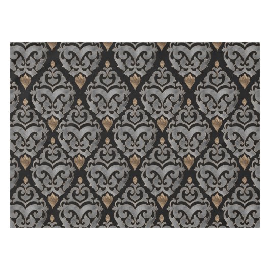 Nappe Motif persan - noir et or d'aquarelle (Devant (Horizontal))