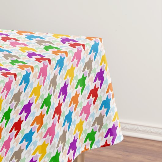 Nappe Motif pied-de-poule coloré blanc (In Situ)