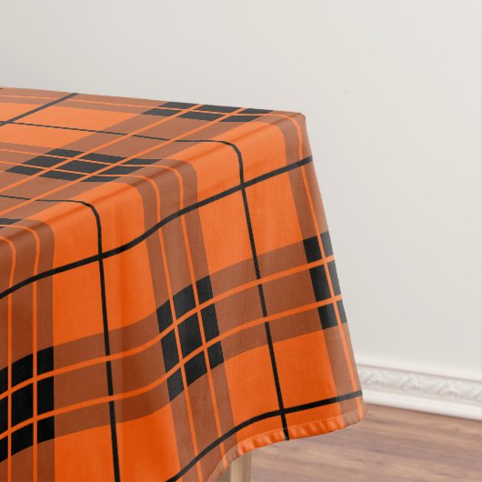 Nappe Motif plaid designer orange et noir (In Situ)