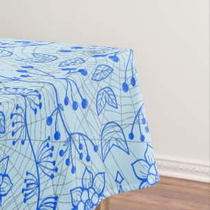Nappe motif plante A08.b boho. lblue BG