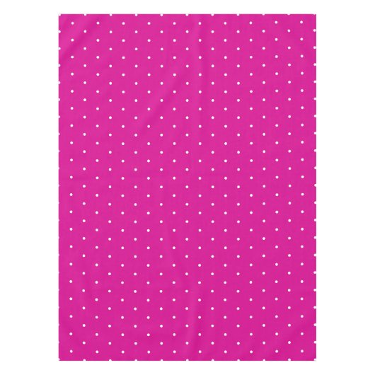 Nappe Motif Pois blanc rose chaud classique  (Devant)