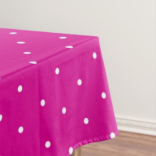 Nappe Motif Pois blanc rose chaud classique  (In Situ)