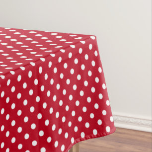 Nappe Motif Pois Blanc Rouge et blanc