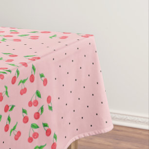 Nappe motif pois noir cerisier d'aquarelle mignon