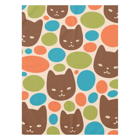 Nappe Motif Polka Dot Cats (Devant)