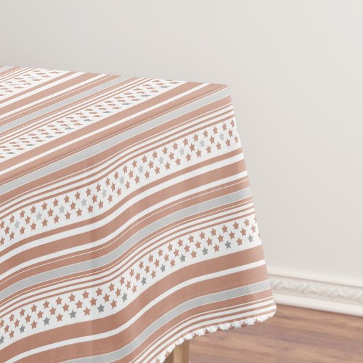 Nappe Motif rayé marron avec étoiles (In Situ)