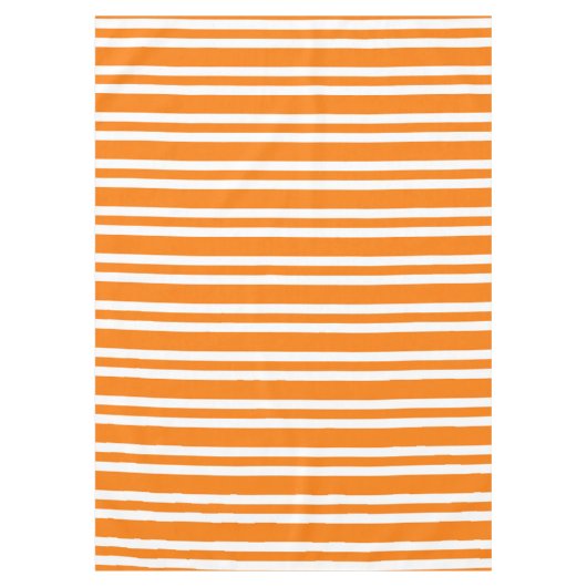 Nappe Motif rayures blanches orange (Devant)