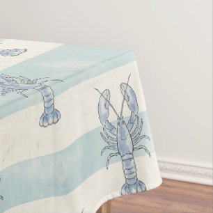 Nappe Motif rayures nautiques au homard bleu côtier