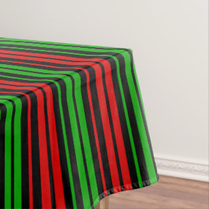 Nappe Motif rayures noir rouge vert  