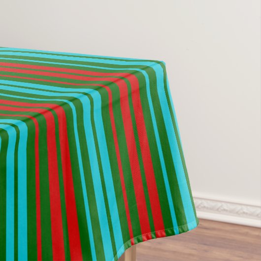 Nappe Motif rayures vert rouge bleu (In Situ)