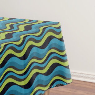 Nappe Motif Retro Blue Green Sea Waves