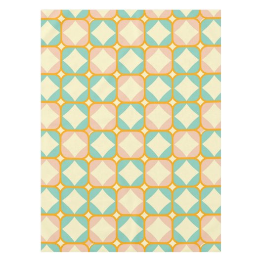 Nappe Motif rétro continu avec des carrés arrondis (Devant)