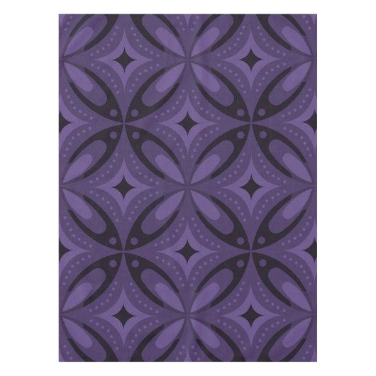 Nappe Motif Rétro de Couleur Violet Foncé (Devant)