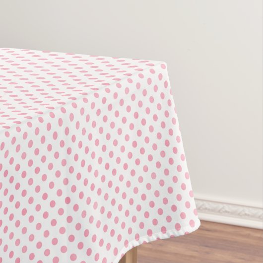 Nappe Motif rétro pastel rose points blancs (In Situ)