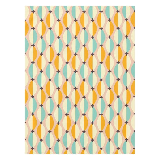 Nappe Motif rétro symétrique avec sarcelle entrelacée (Devant)