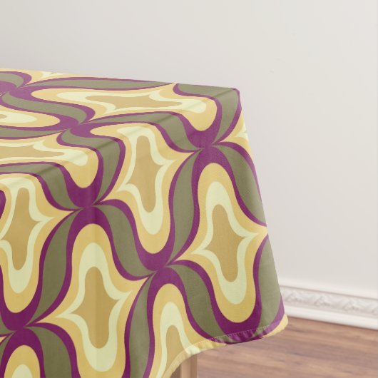 Nappe Motif Rétro Vert Jaune Blanc (In Situ)